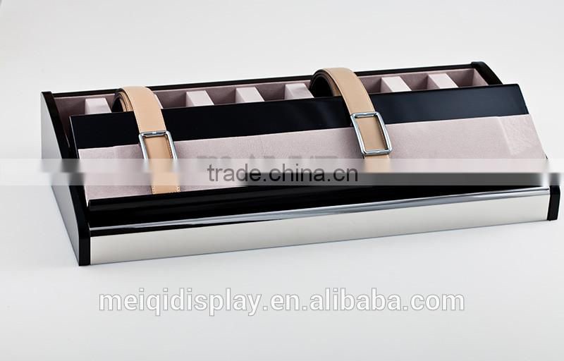 Excellent 9-Grid wooden Advetising belt display Organizer