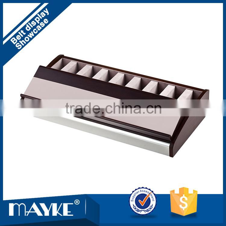 Excellent 9-Grid wooden Advetising belt display Organizer