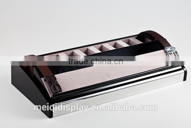 Excellent 9-Grid wooden Advetising belt display Organizer