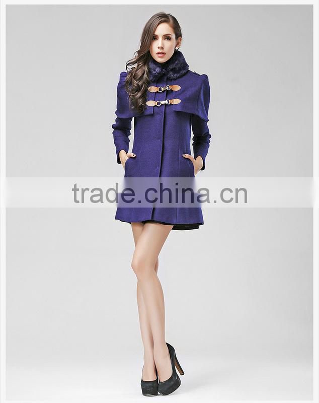2014 new fashion winter blue elegant winter coat factory price