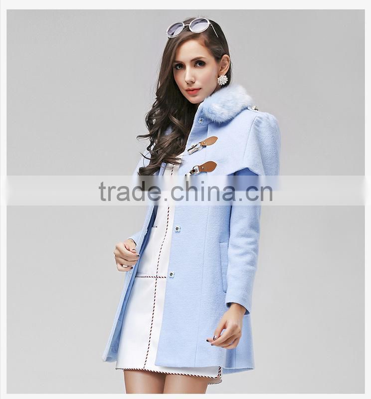 2014 new fashion winter blue elegant winter coat factory price