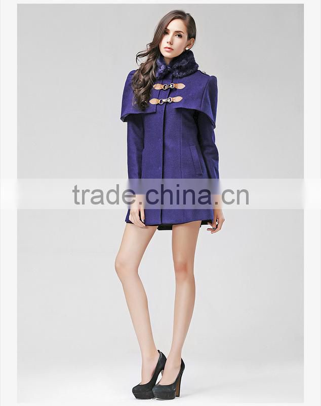 2014 new fashion winter blue elegant winter coat factory price