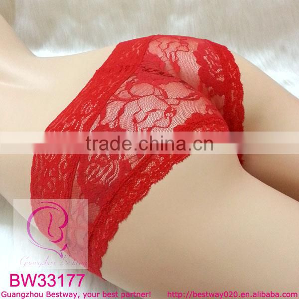Ladies sheer sexy red panties lady transparent red panty