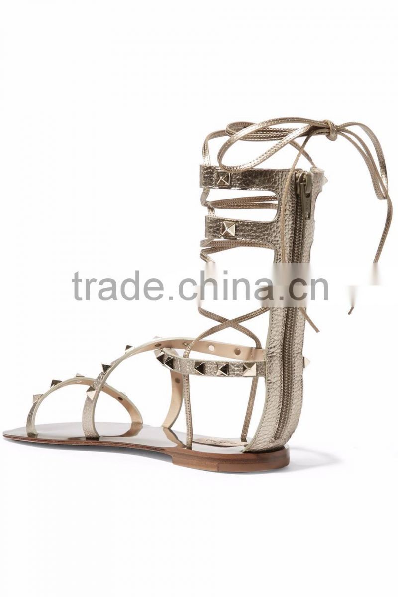 2016 Latest New design fashion high-end quality casual flat lady woman sandal for summer