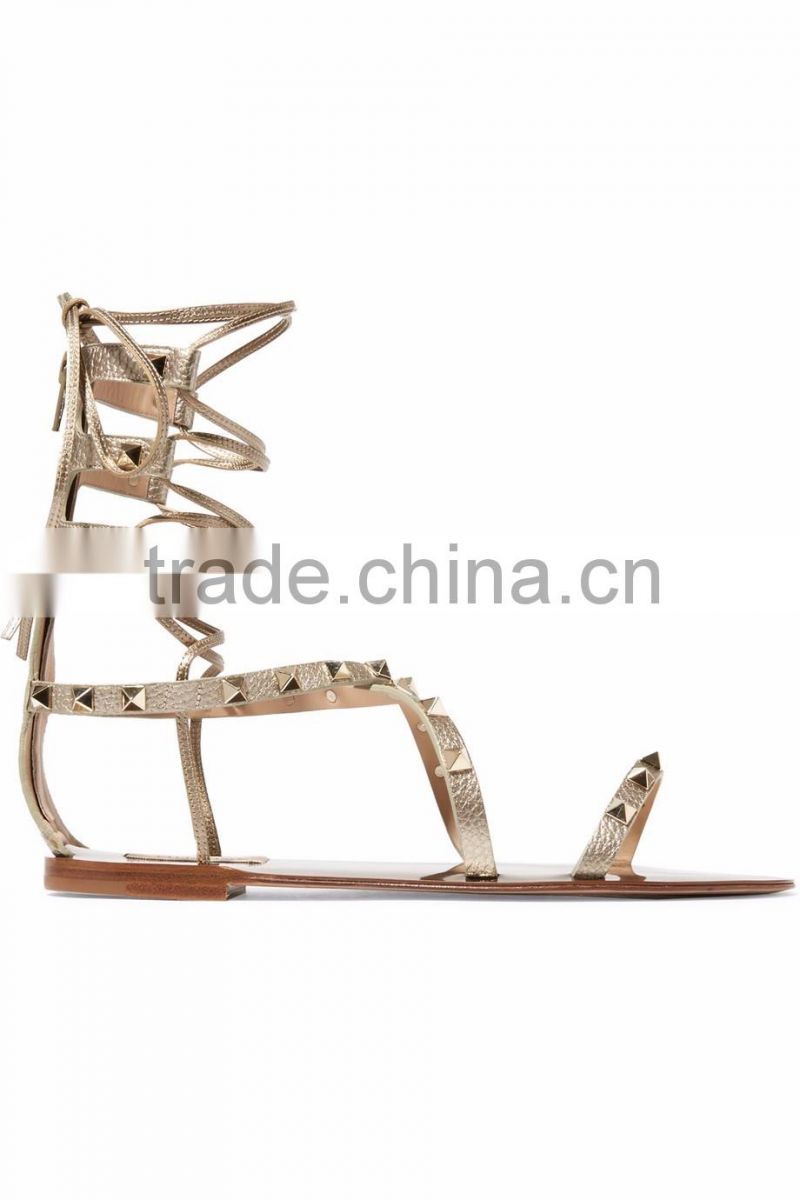 2016 Latest New design fashion high-end quality casual flat lady woman sandal for summer