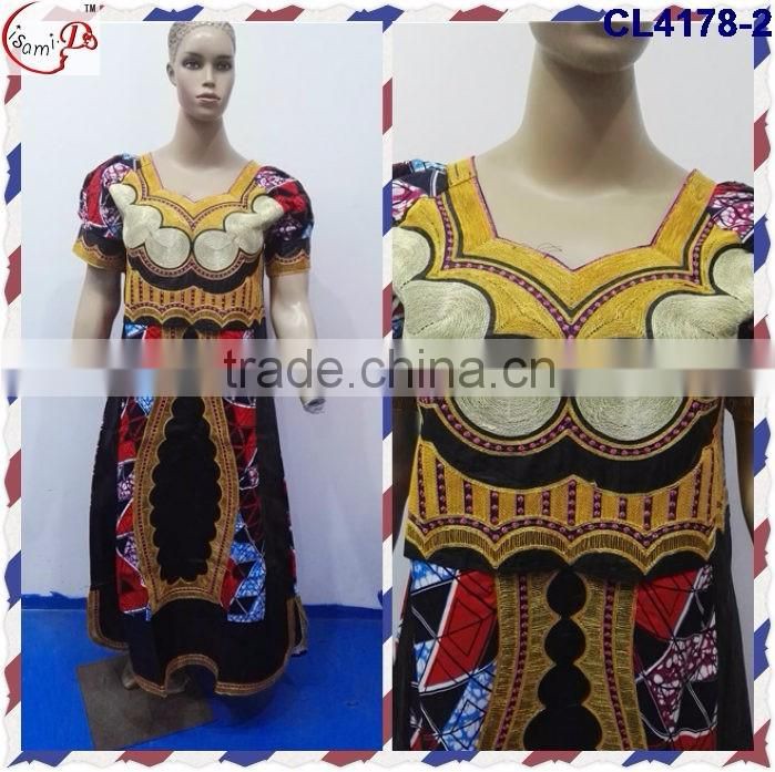 CL4178 Bazin Multicolored newest popular loose comfortable color special pattern long dress soft material African dress