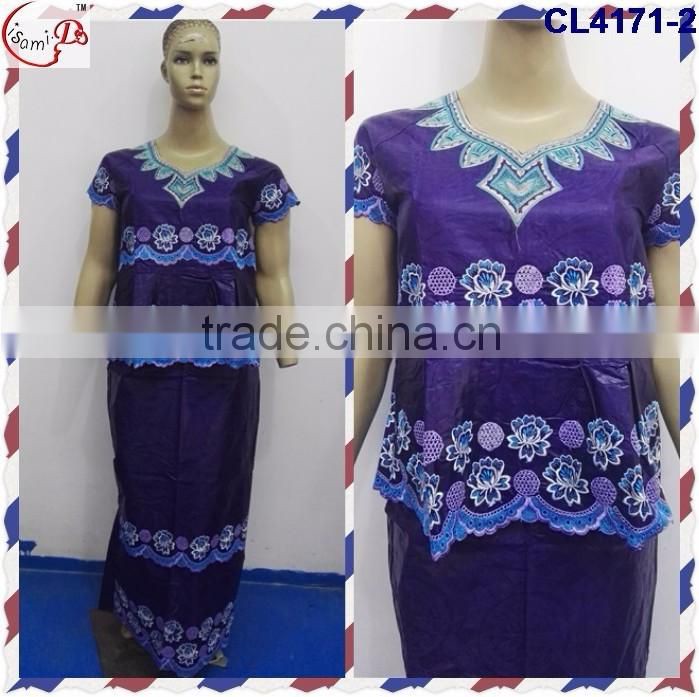 CL4171 Bazin Multicolored newest popular loose comfortable color special pattern long dress soft material African dress