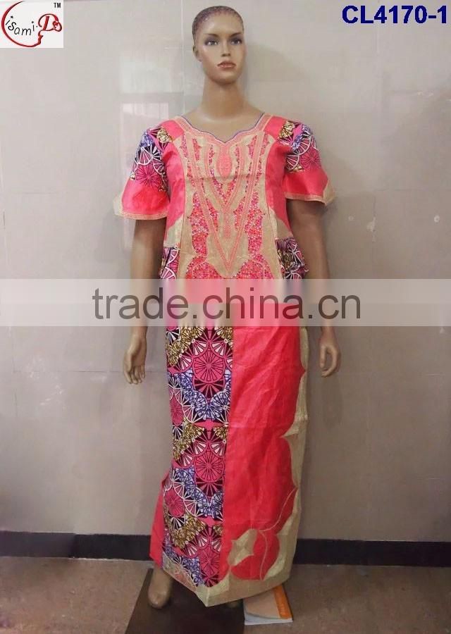CL4170 Bazin Multicolored newest popular loose comfortable color special pattern long dress soft material African dress