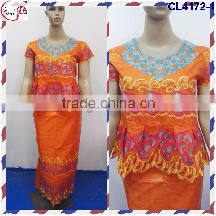 CL4172 Bazin Multicolored newest popular loose comfortable color special pattern long dress soft material African dress