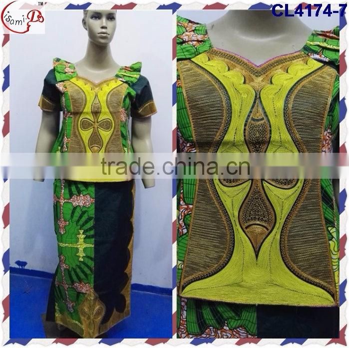 CL4174 Bazin Multicolored newest popular loose comfortable color special pattern long dress soft material African dress