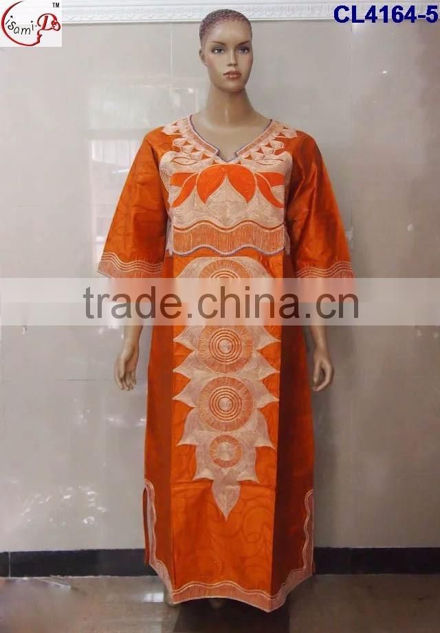 CL4164 Bazin Multicolored newest popular loose comfortable color special pattern long dress soft material African dress