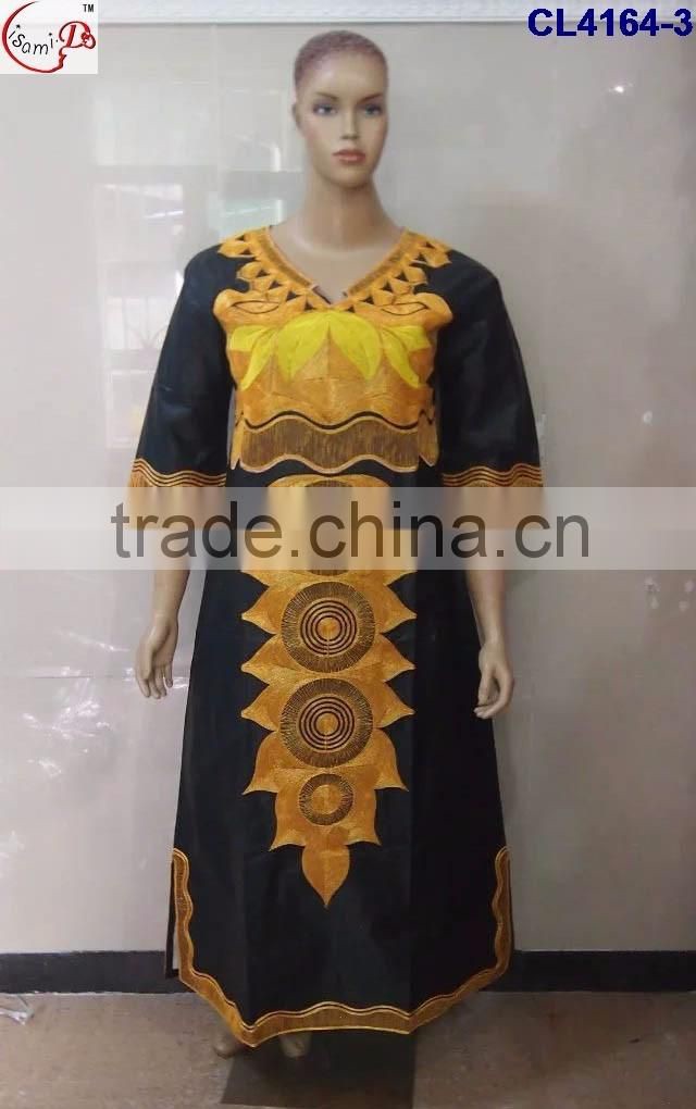 CL4164 Bazin Multicolored newest popular loose comfortable color special pattern long dress soft material African dress
