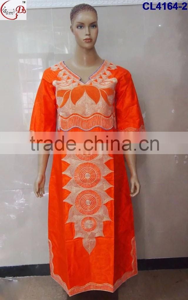CL4164 Bazin Multicolored newest popular loose comfortable color special pattern long dress soft material African dress