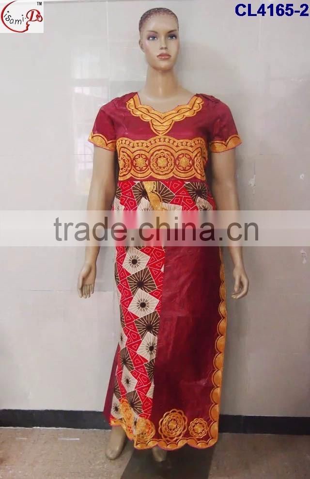 CL4165 Bazin Multicolored newest popular loose comfortable color special pattern long dress soft material African dress