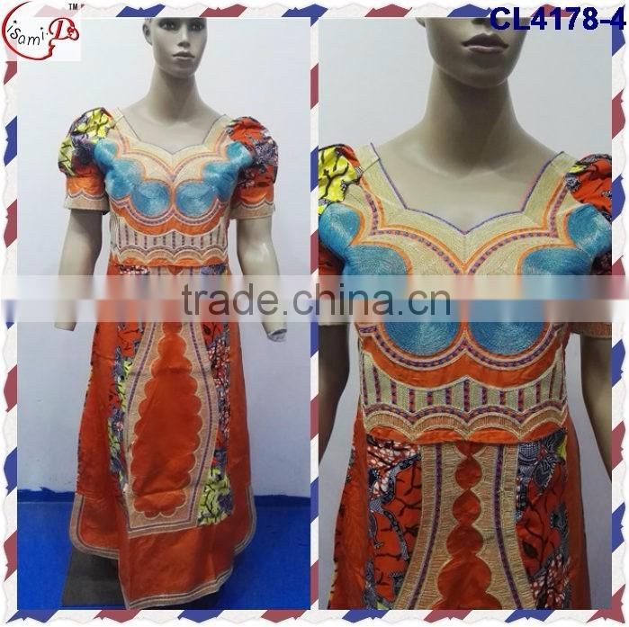 CL4178 Bazin Multicolored newest popular loose comfortable color special pattern long dress soft material African dress