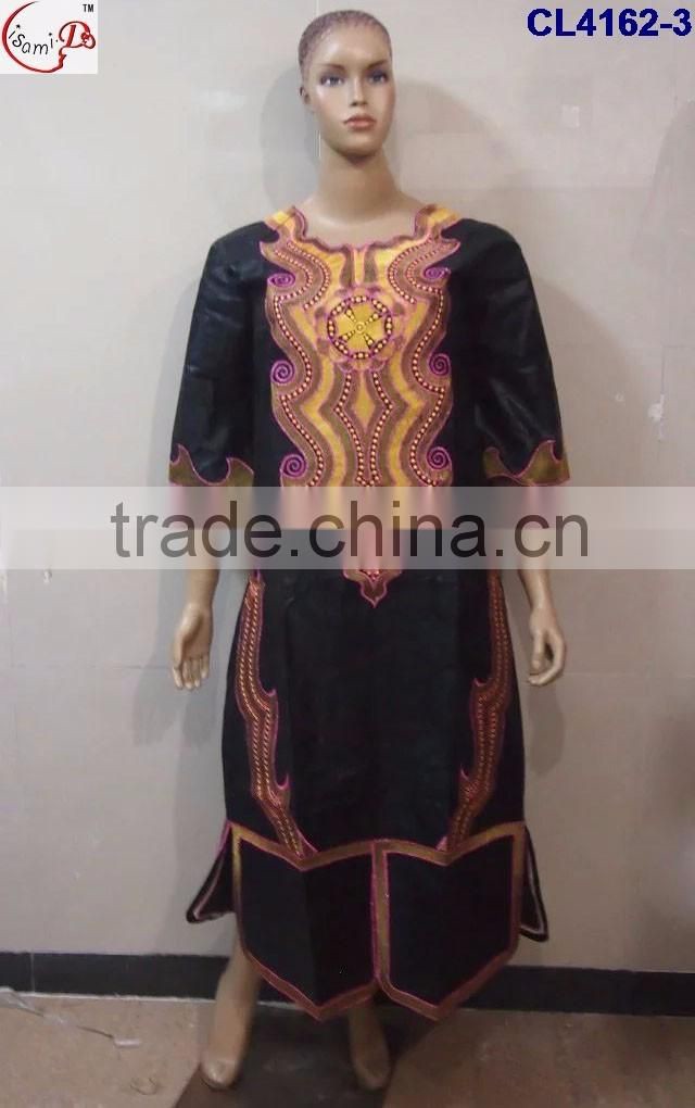 CL4162 Bazin Multicolored newest popular loose comfortable color special pattern long dress soft material African dress