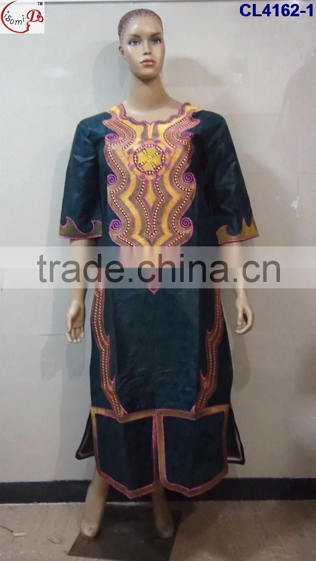 CL4162 Bazin Multicolored newest popular loose comfortable color special pattern long dress soft material African dress