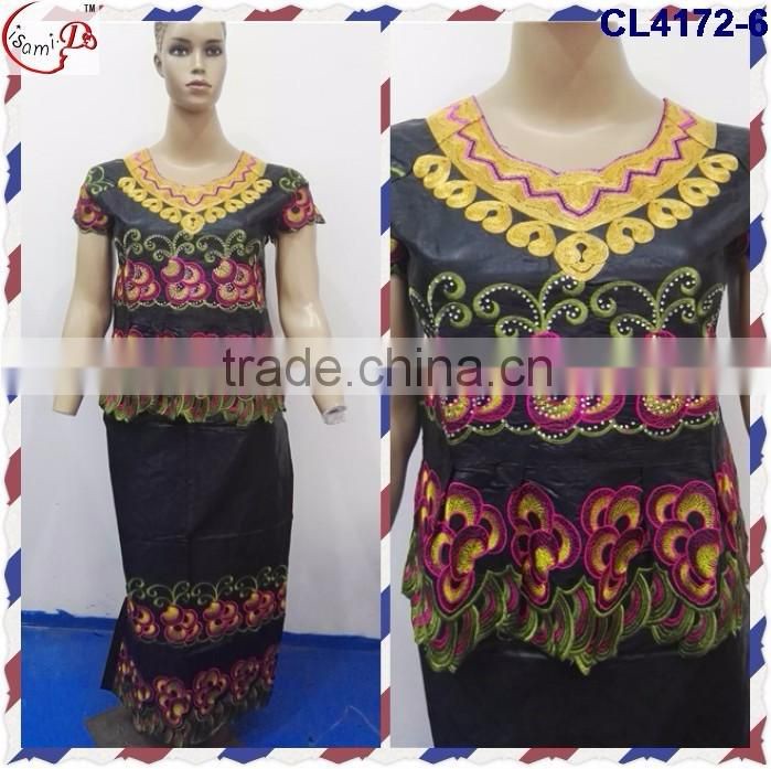 CL4172 Bazin Multicolored newest popular loose comfortable color special pattern long dress soft material African dress