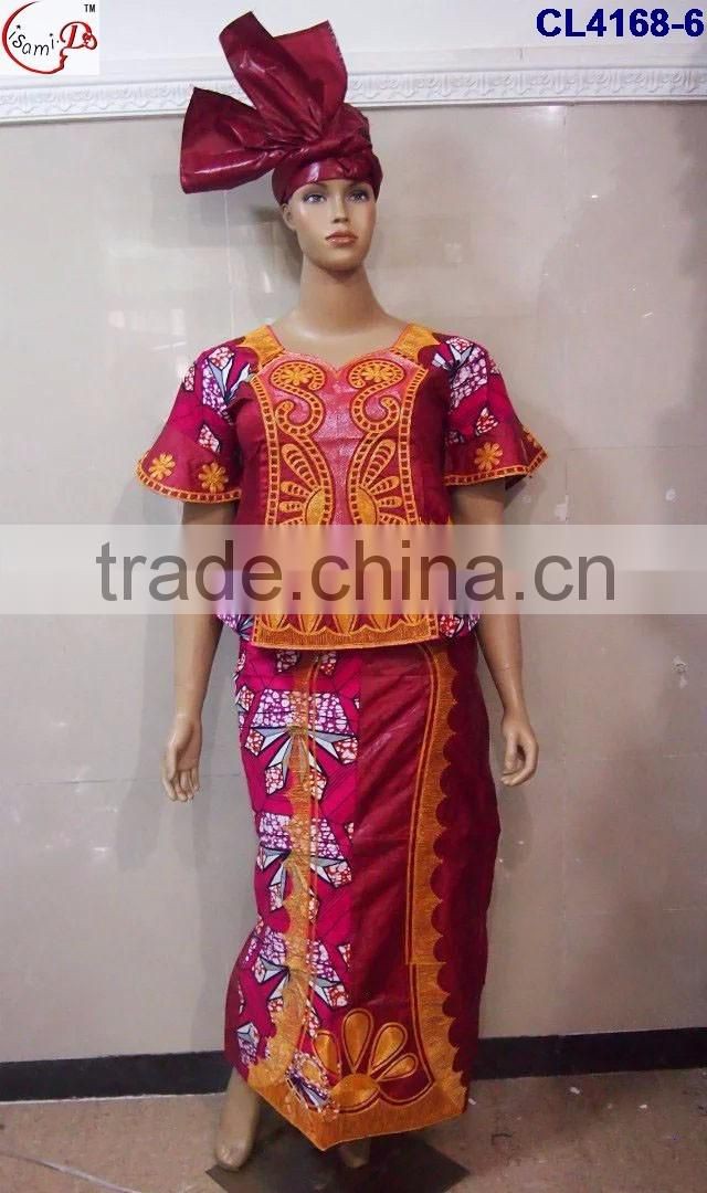 CL4168 Beautiful Bazin Multicolored popular loose comfortable color special pattern long dress soft material African dress