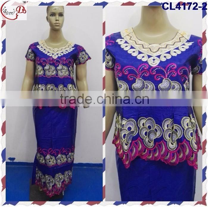 CL4172 Bazin Multicolored newest popular loose comfortable color special pattern long dress soft material African dress