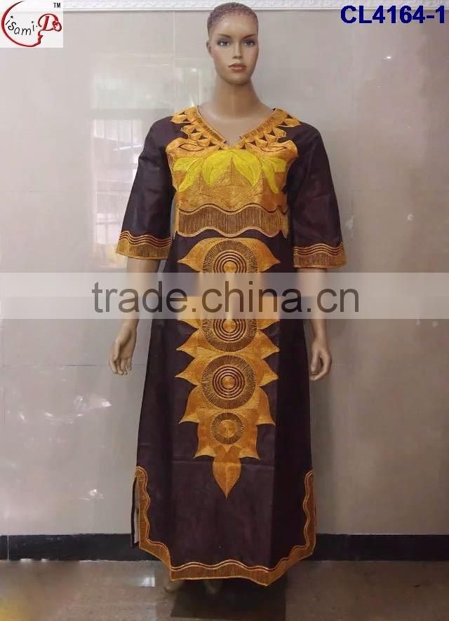 CL4164 Bazin Multicolored newest popular loose comfortable color special pattern long dress soft material African dress