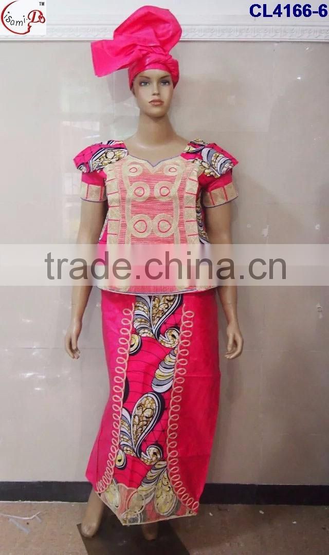 CL4166 Bazin Multicolored newest popular loose comfortable color special pattern long dress soft material African dress