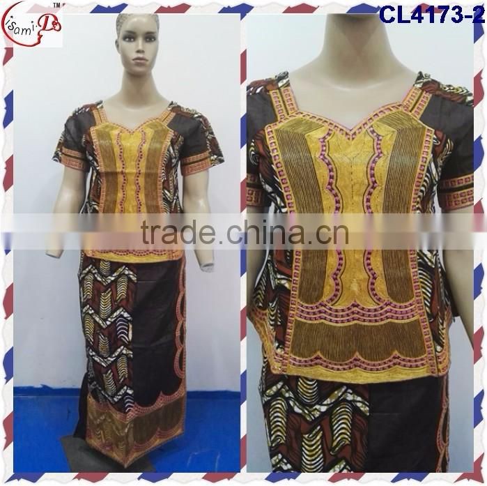 CL4173 Bazin Multicolored newest popular loose comfortable color special pattern long dress soft material African dress