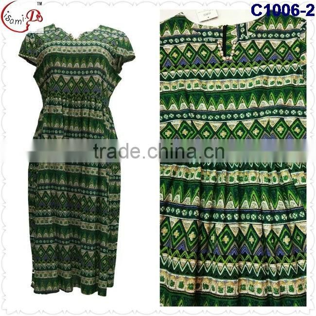C1006 Multicolored newest popular loose comfortable color special pattern long dress soft material African dress