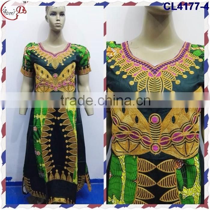 CL4177 Bazin Multicolored newest popular loose comfortable color special pattern long dress soft material African dress