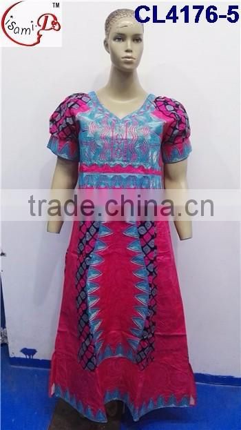 CL4176 Bazin Multicolored newest popular loose comfortable color special pattern long dress soft material African dress