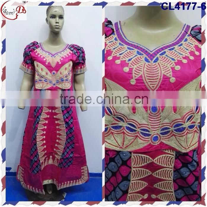 CL4177 Bazin Multicolored newest popular loose comfortable color special pattern long dress soft material African dress