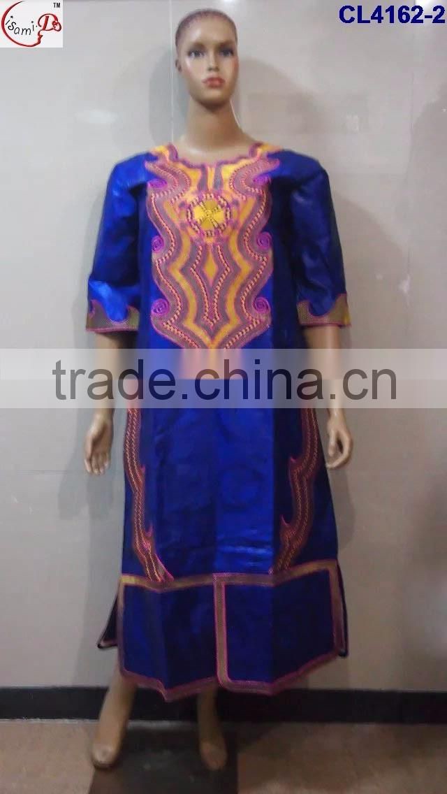 CL4162 Bazin Multicolored newest popular loose comfortable color special pattern long dress soft material African dress