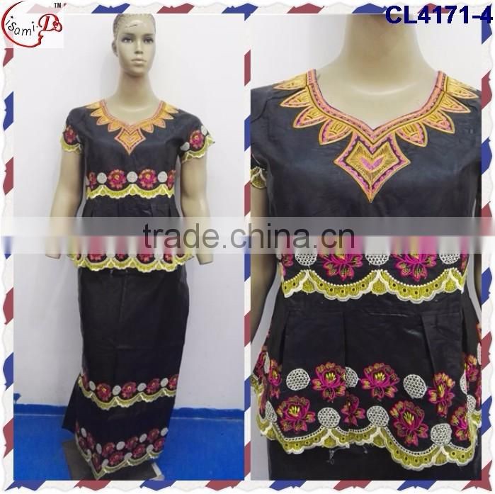 CL4171 Bazin Multicolored newest popular loose comfortable color special pattern long dress soft material African dress