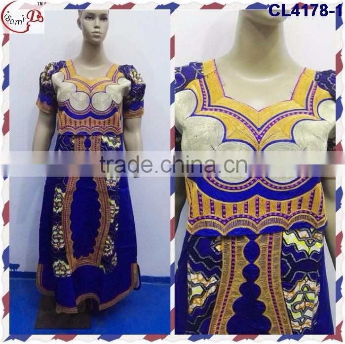 CL4178 Bazin Multicolored newest popular loose comfortable color special pattern long dress soft material African dress