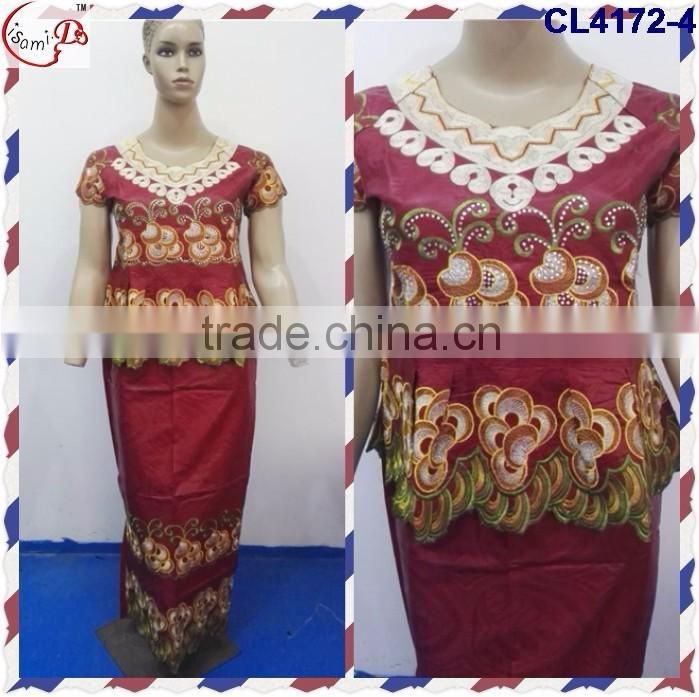 CL4172 Bazin Multicolored newest popular loose comfortable color special pattern long dress soft material African dress