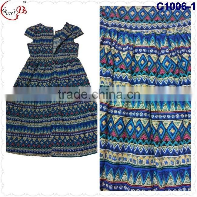 C1006 Multicolored newest popular loose comfortable color special pattern long dress soft material African dress