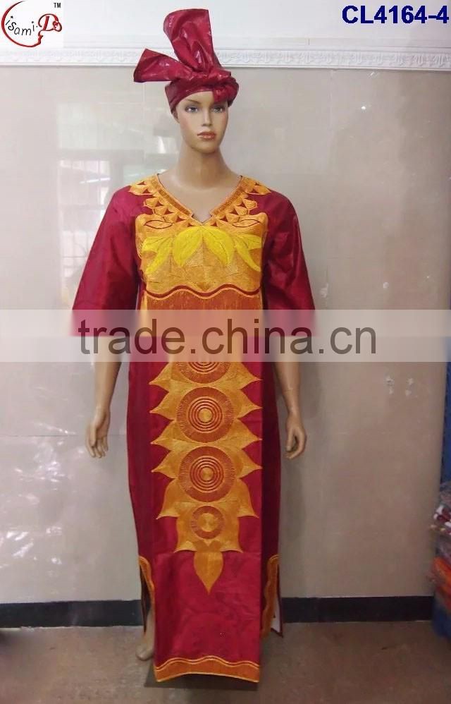 CL4164 Bazin Multicolored newest popular loose comfortable color special pattern long dress soft material African dress