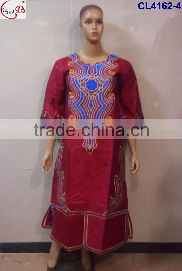 CL4162 Bazin Multicolored newest popular loose comfortable color special pattern long dress soft material African dress