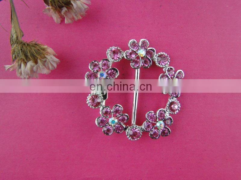 Bailange wholesale round sparkle rhinestone crystal buckle slider