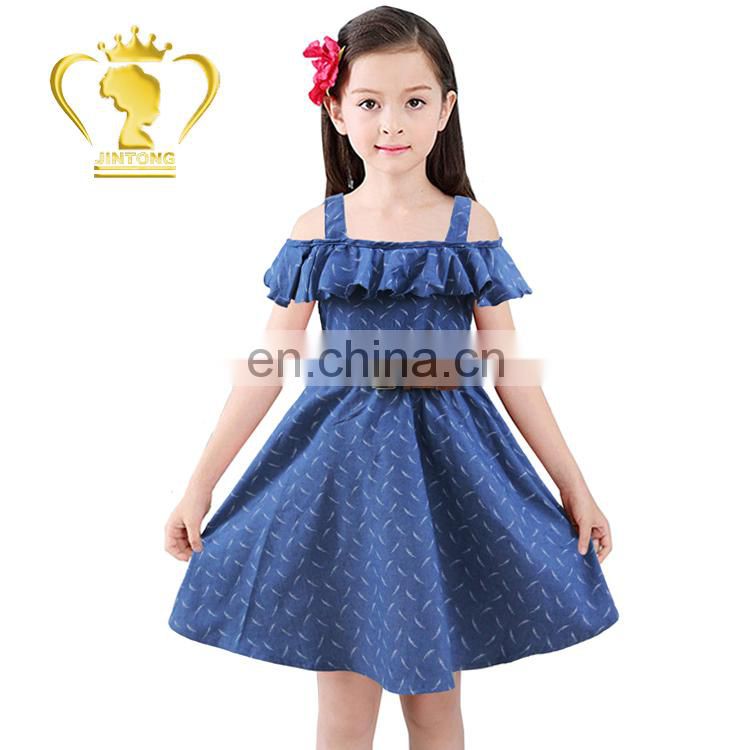 Hot selling imported kids dress clothes photo dresses
