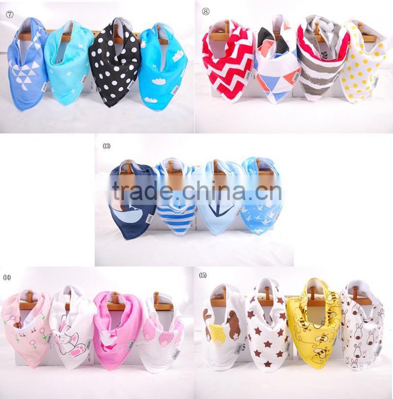 2016 high quality cotton baby bandana bibs with 2 snaps