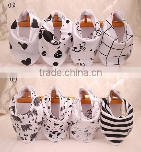 2016 high quality cotton baby bandana bibs with 2 snaps