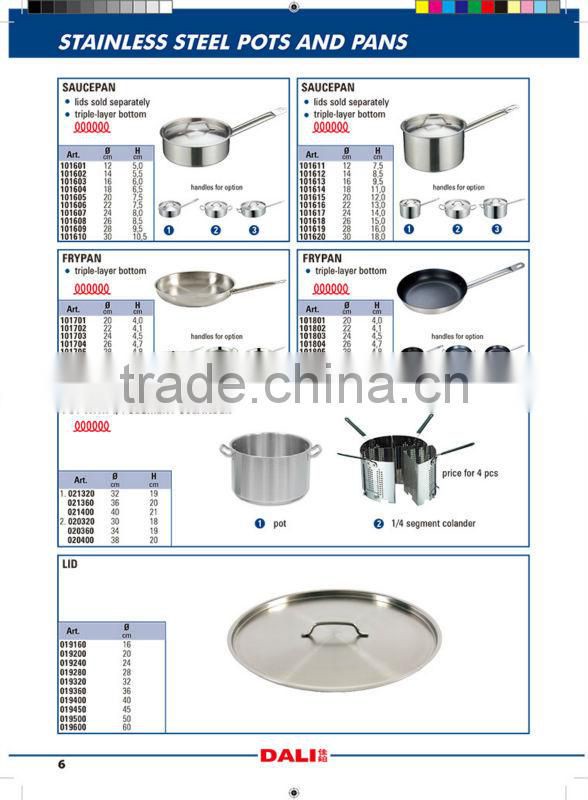 2015 Hot sale stainless steel soup tureen and pans sets /201 stainless steel material stockpots/cooking pots