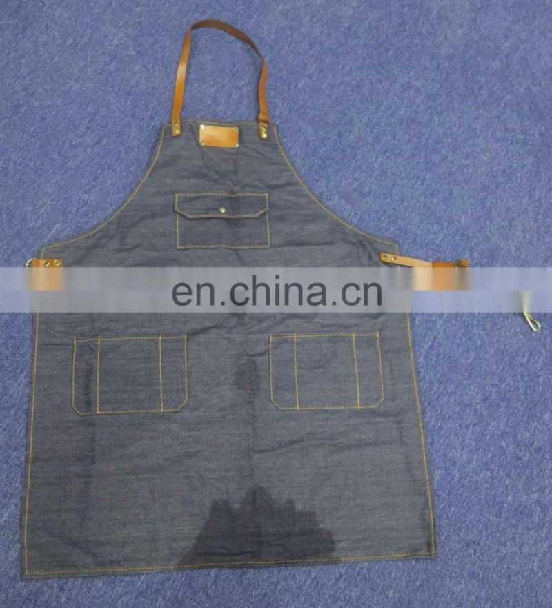 2017 Wholesale jeans apron for man durable