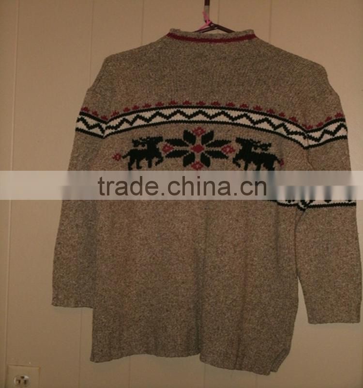 100% acrylic women crew-neck chiristmas pullover sweater, round collar ugly christmas sweater ,knitted pattern, jacquard