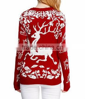 Girl Christmas Santa Embroidered Knitted Pullover Sweater
