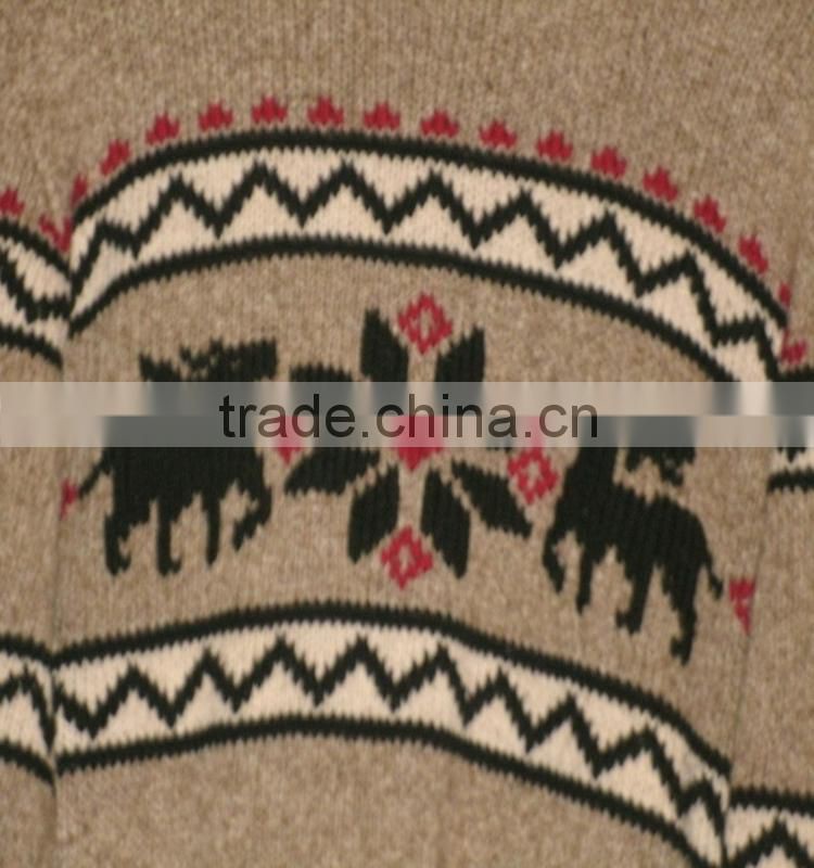 100% acrylic women crew-neck chiristmas pullover sweater, round collar ugly christmas sweater ,knitted pattern, jacquard