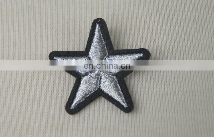 Beautiful sliver star applique embriodery patch