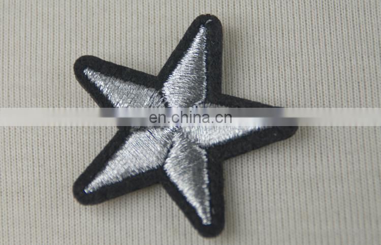 Beautiful sliver star applique embriodery patch