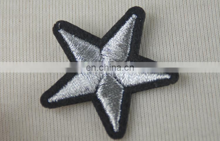 Beautiful sliver star applique embriodery patch